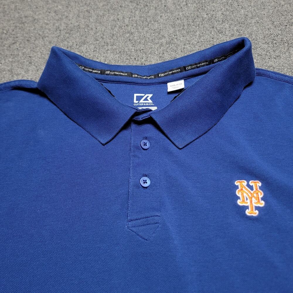 New York Mets Shirt Mens 4XB 4XL Blue CB DryTec Pique Golf Polo Performance